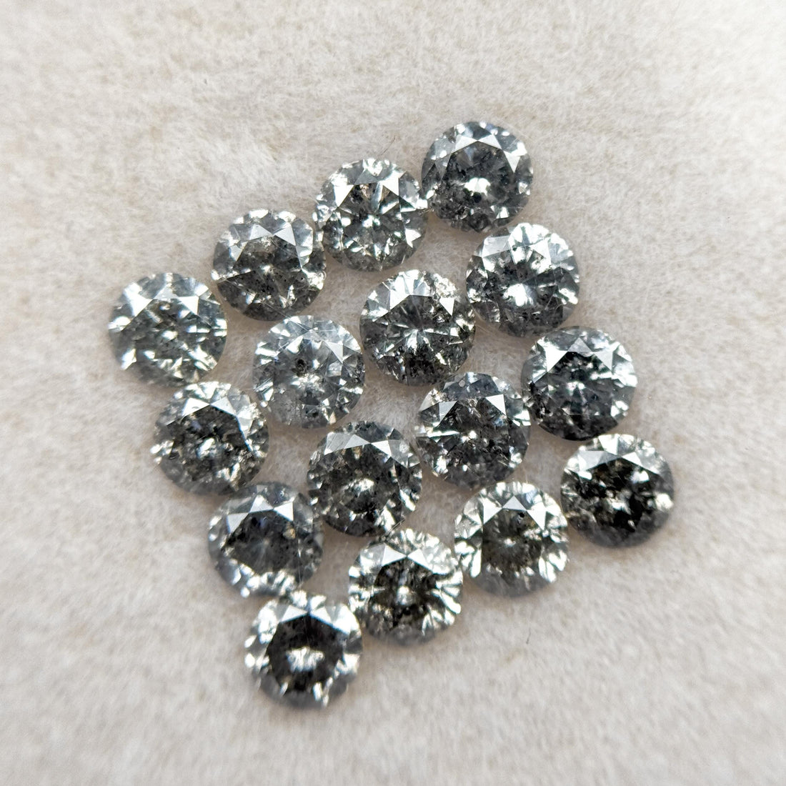 4 MM Round Brilliant Cut Fancy Grey Natural Salt and Pepper Diamond