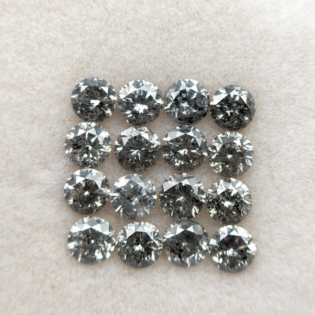 4 MM Round Brilliant Cut Fancy Grey Natural Salt and Pepper Diamond