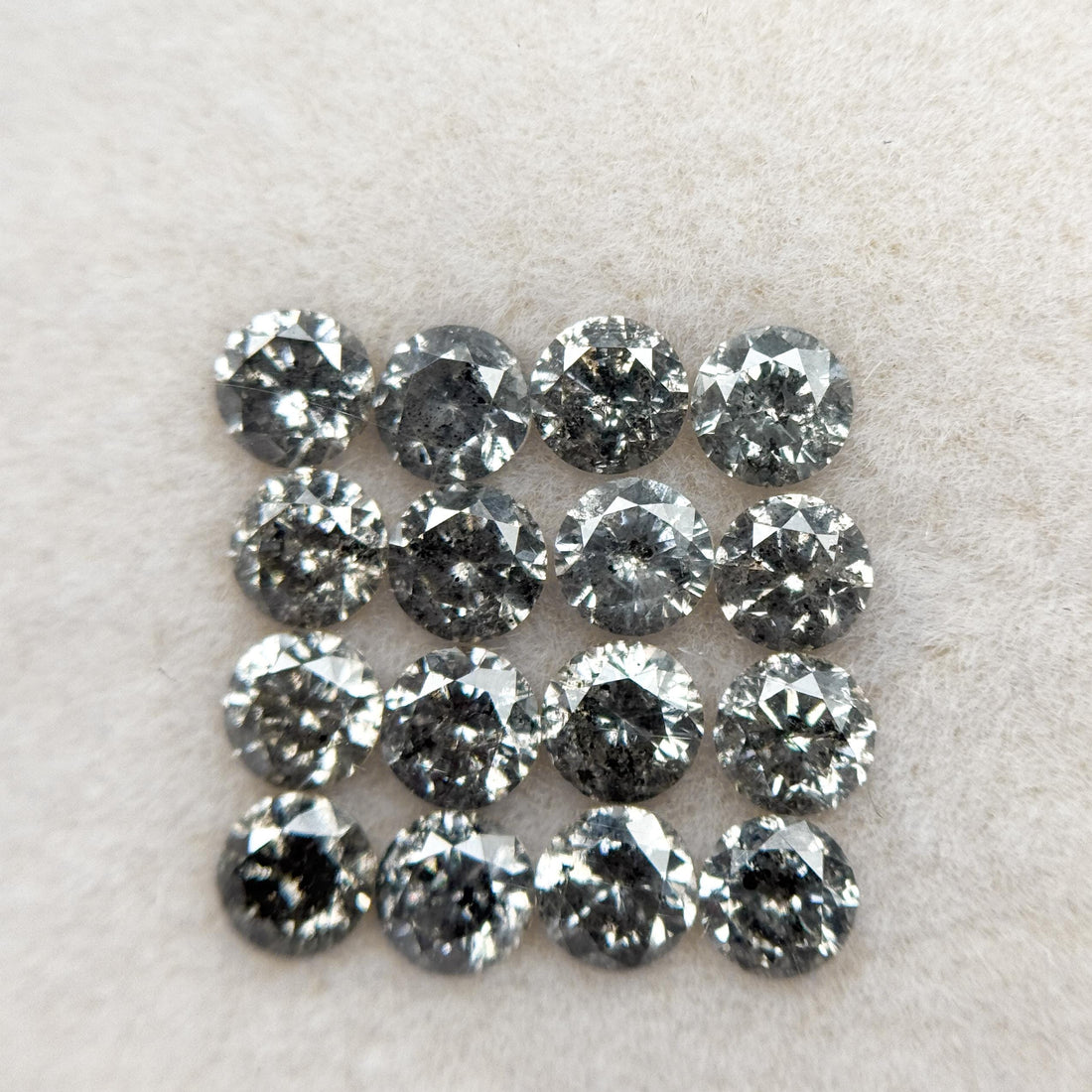 4 MM Round Brilliant Cut Fancy Grey Natural Salt and Pepper Diamond