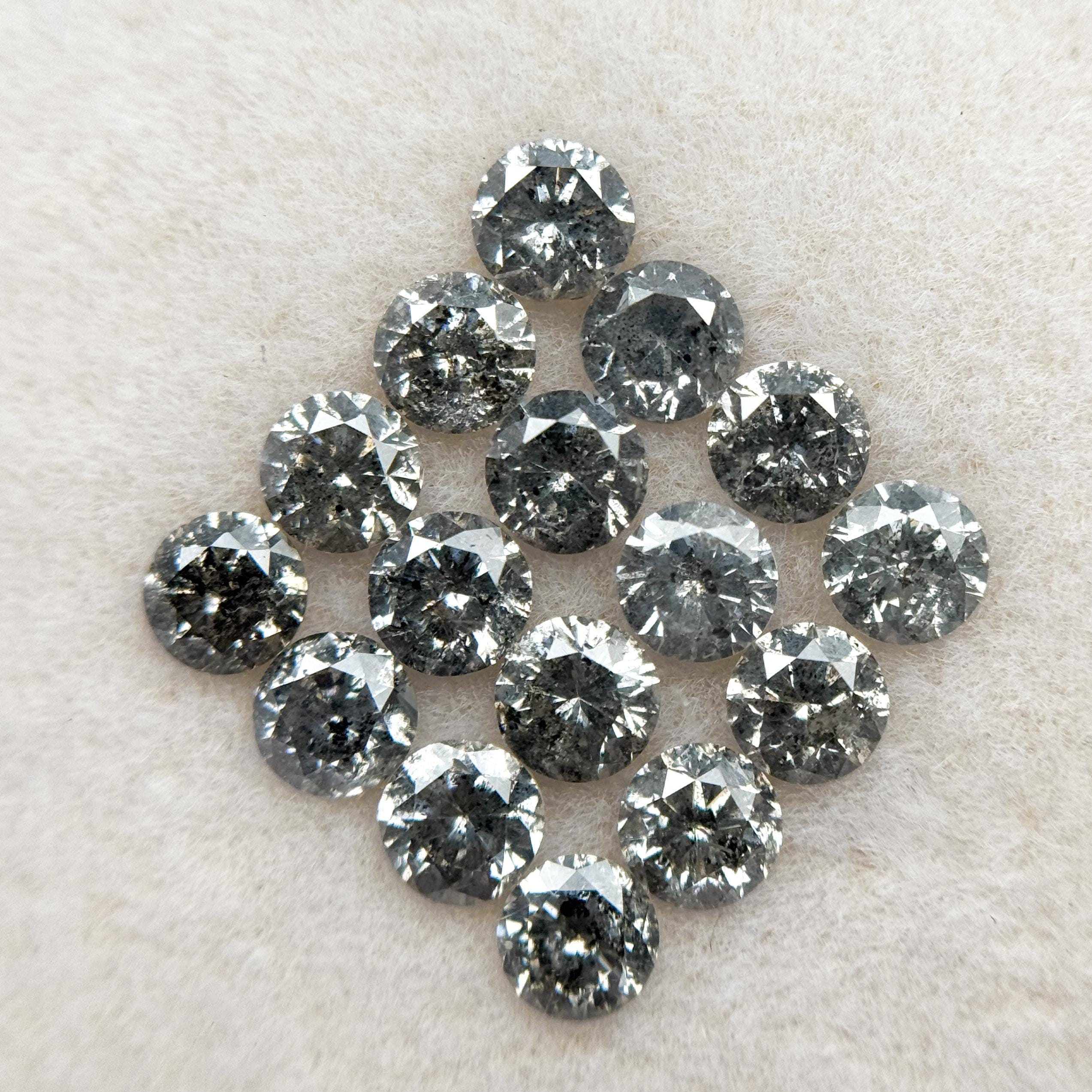 4 MM Round Brilliant Cut Fancy Grey Natural Salt and Pepper Diamond