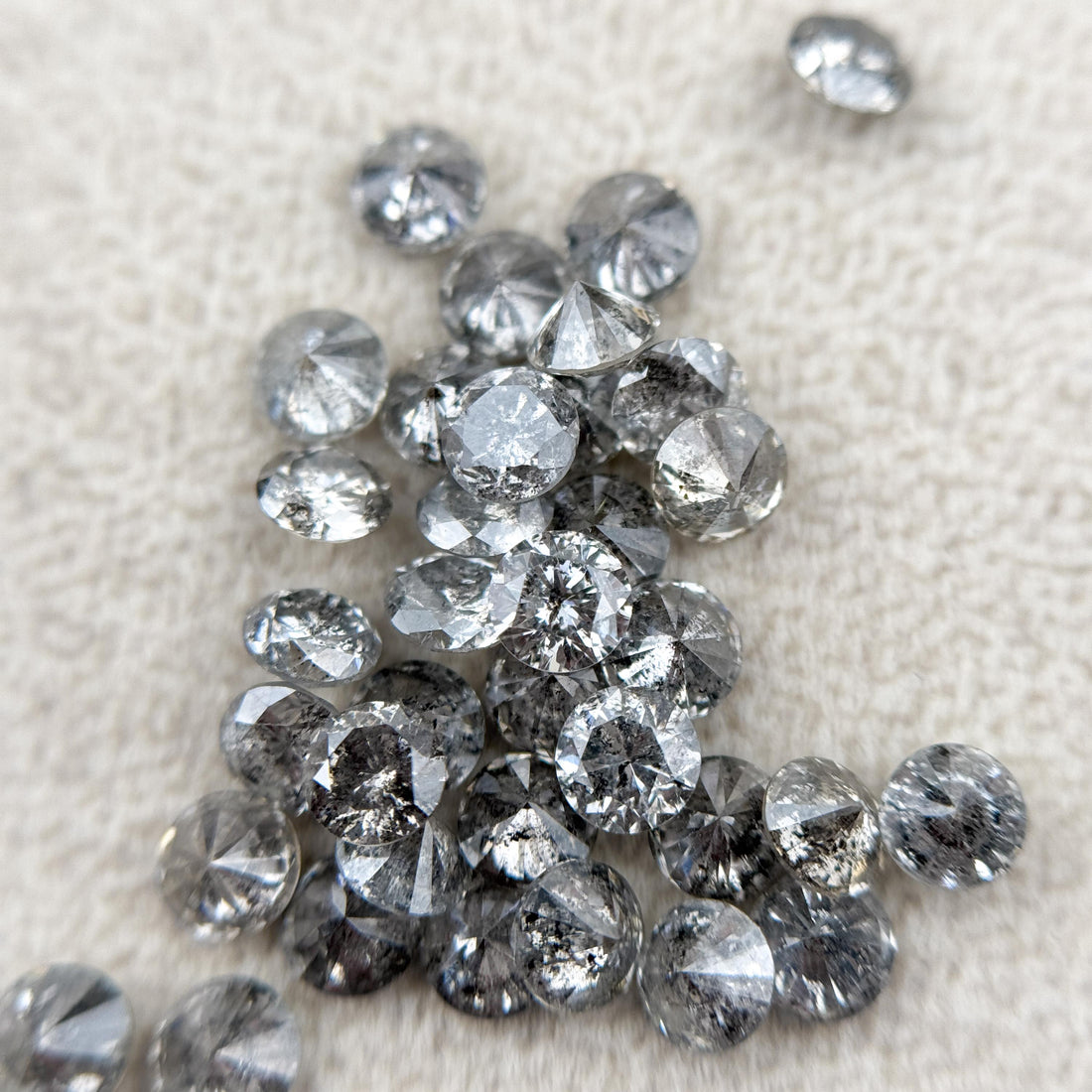 2.2 MM Round Brilliant Cut Grey Natural Fancy Diamond