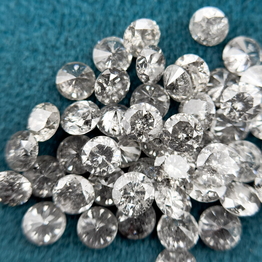 1.4 MM Round Brilliant Cut Grey Natural Salt and Pepper Diamond