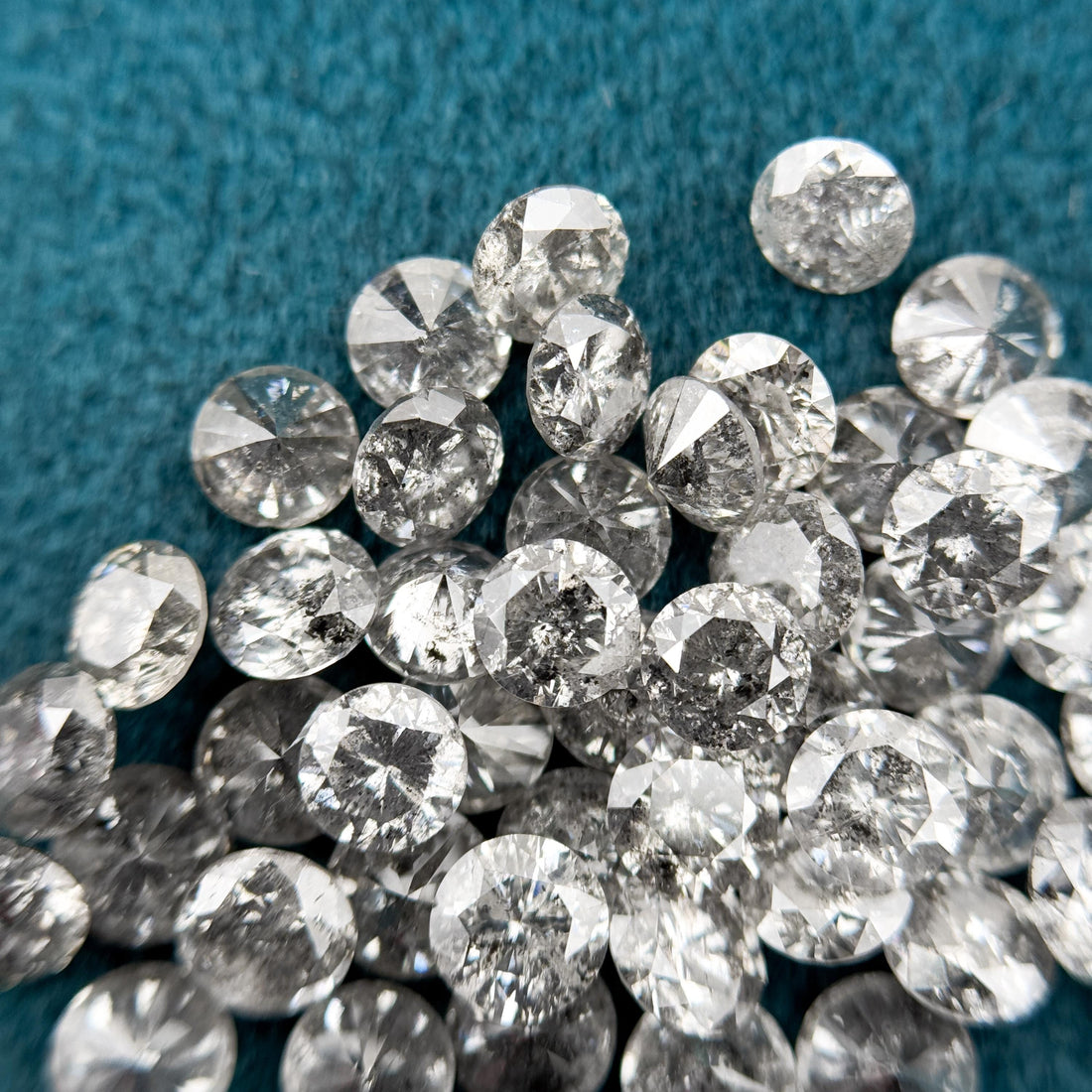 1.4 MM Round Brilliant Cut Grey Natural Salt and Pepper Diamond
