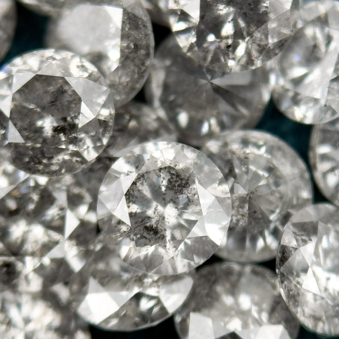 1.4 MM Round Brilliant Cut Grey Natural Salt and Pepper Diamond