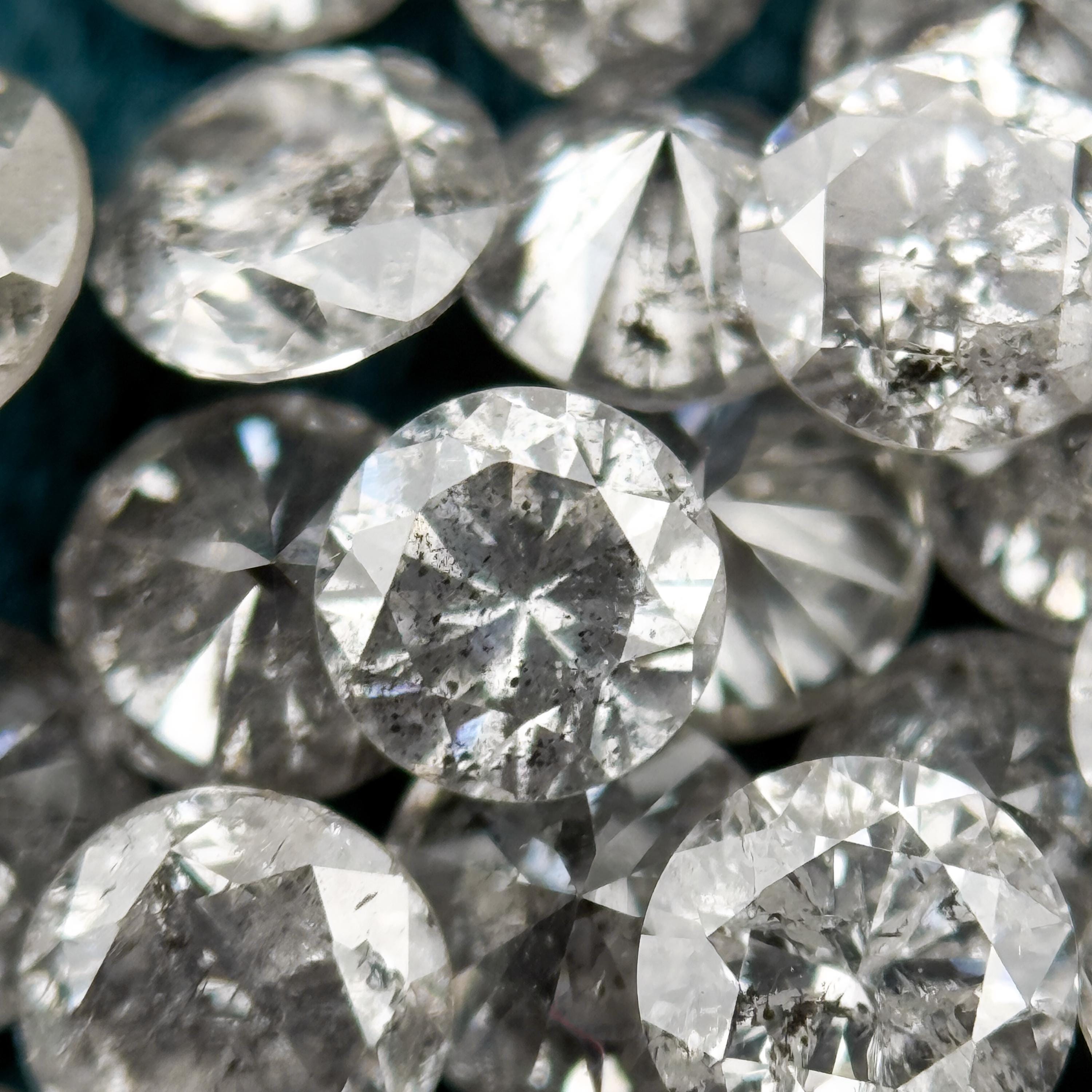 1.4 MM Round Brilliant Cut Grey Natural Salt and Pepper Diamond
