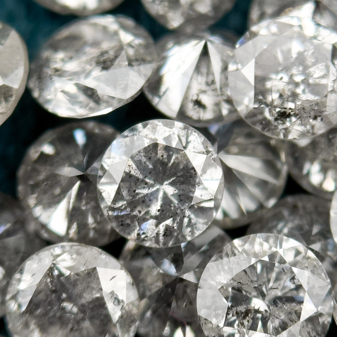 1.4 MM Round Brilliant Cut Grey Natural Salt and Pepper Diamond