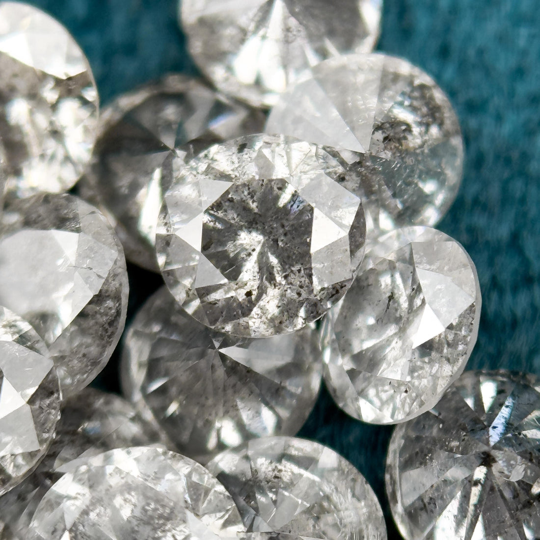 1.4 MM Round Brilliant Cut Grey Natural Salt and Pepper Diamond