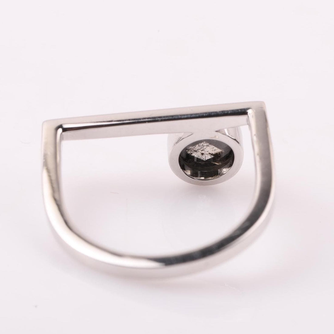 14K White Gold Round Cut Grey Salt and Pepper Natural Diamond Engagement Ring (Copy)