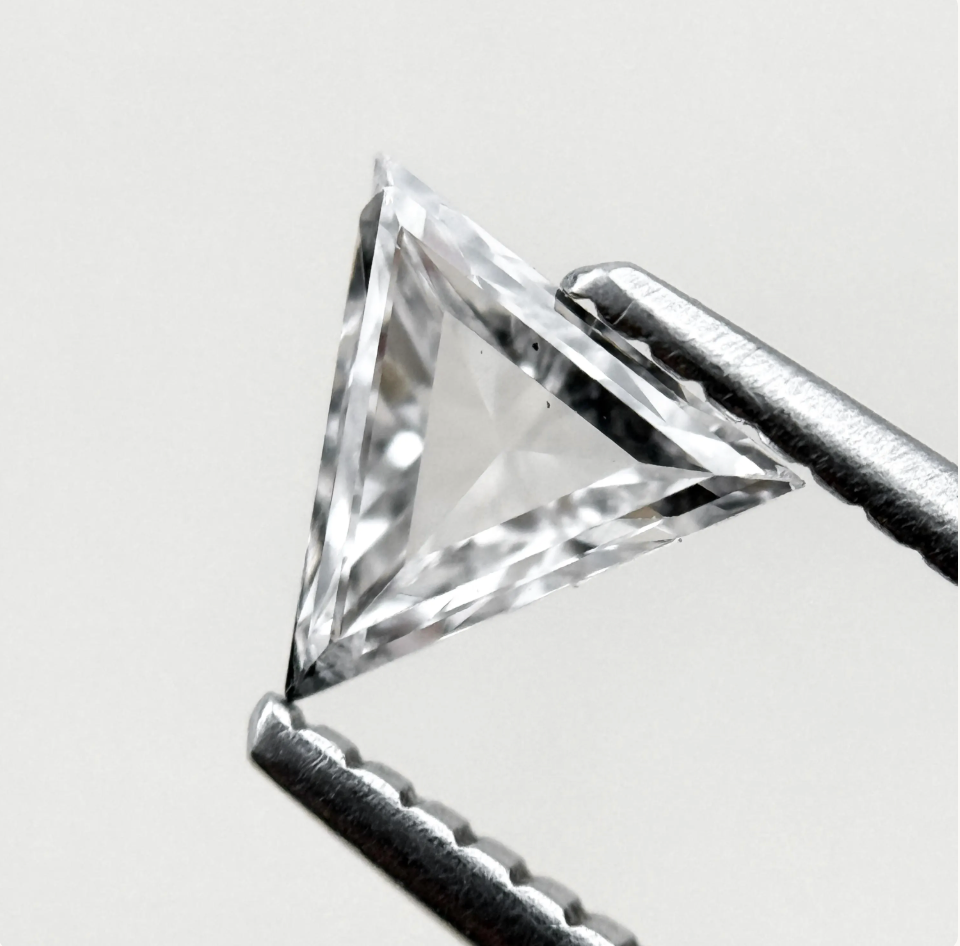 0.52 Ct Triangle Rose Cut White Natural Minimalist Diamond