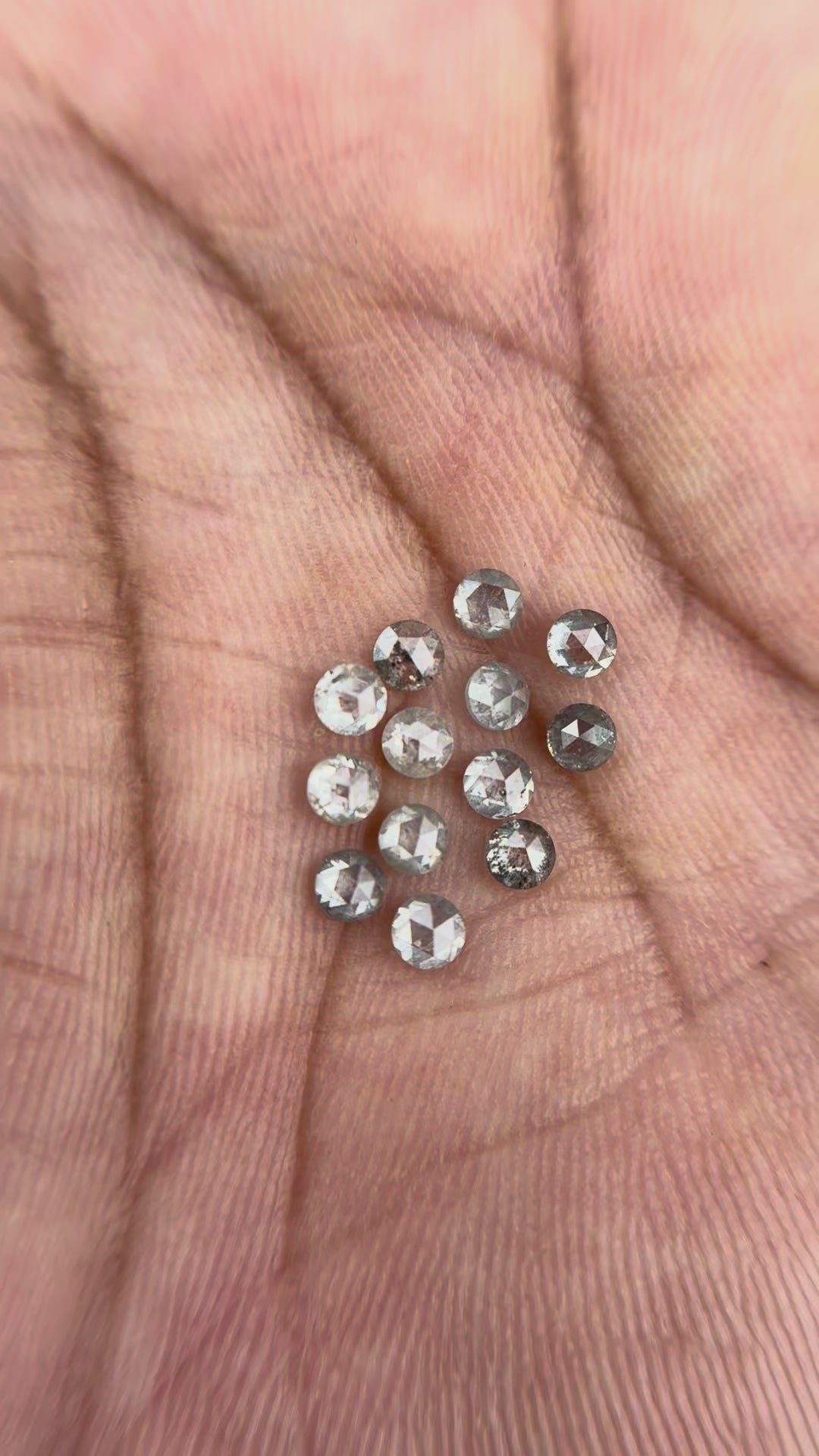 3 MM Round salt and pepper natural diamond